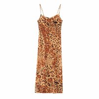 Street Fashion See-Through Leopard Print Dress - Thumbnail 1