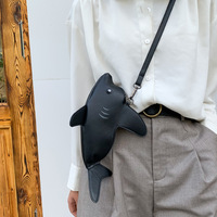 Cute Cartoon Shark One-Shoulder Female Funny Messenger Bag - Thumbnail 3