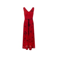 Retro print slim waist tie knee-length skirt - Thumbnail 2