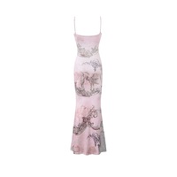 V-neck lace suspender dress - Thumbnail 1