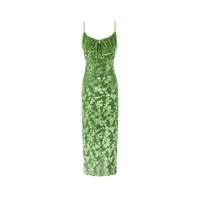 Hollow flocking print slim fit hip-hugging midi skirt - Thumbnail 1