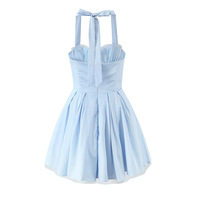 Lace waist short dress sexy slim halter neck mini skirt - Thumbnail 1