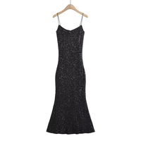 Sequined suspender dress Midi-length hip skirt - Thumbnail 6