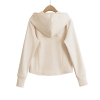 Women's retro hooded zipper long sleeve hoodie jacket plus velvet - Thumbnail 1