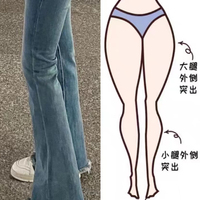 Elastic High Waist Slim Trouser Flared Jeans Women Cotton Vintage Blue Denim Pants - Thumbnail 5