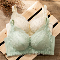  Ultra Thick Bra,Small Chest Gathered Underwear for Women,  Adjustable Collar, No Steel Rim, Lace,Thickened and Enlarged, - Thumbnail 1
