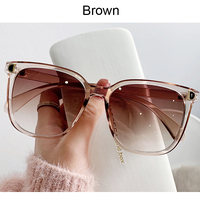  Vintage Square Sun Glasses Female Big Frame Gradient Shades Sunglasses - Thumbnail 4