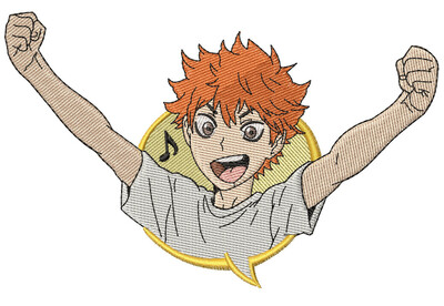 Anime Embroidery Pattern Hinata Cheers