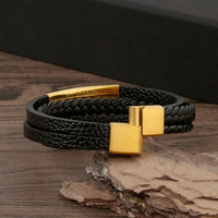  New Style Men's Leather Bracelet Hand-woven Multi-layer Combination Accessory Fashion Man Jewelry - Thumbnail 3