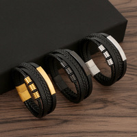  New Style Men's Leather Bracelet Hand-woven Multi-layer Combination Accessory Fashion Man Jewelry - Thumbnail 4