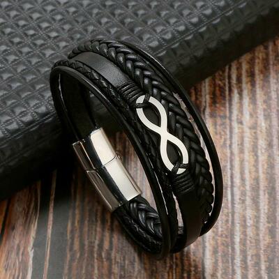 Stainless steel infinity symbol charm bracelets for men fashion jewelry gift