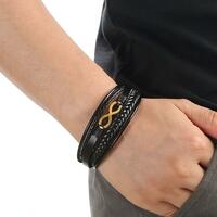 Stainless Steel Infinity Symbol Charm Bracelets for Men Fashion Jewelry Gift - Thumbnail 3