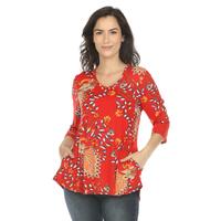 White Mark Women's Vibrant Boho Swing Top - Thumbnail 2