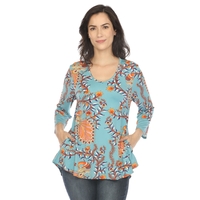 White Mark Women's Vibrant Boho Swing Top - Thumbnail 5