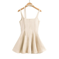  hot girl sexy square neck waist A-line short skirt - Thumbnail 1