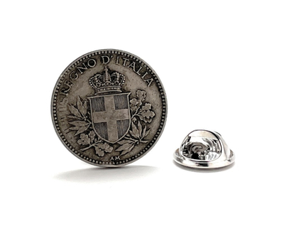 Lapel Pin Rare Italy Coin Authentic 20 Centesimi Marcos Villa 1918-1920 Italy Tie Tack Lapel Pin Italia Rome Italian Coin Naples Venice Rome