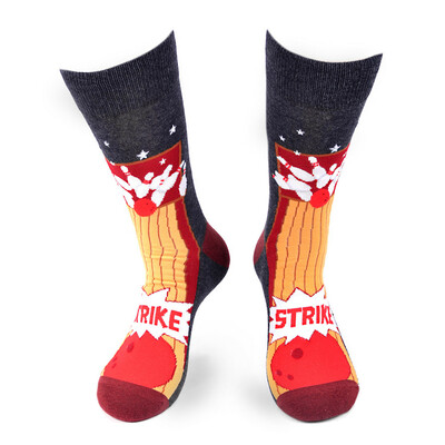Bowling socks fun crazy bowling strike socks love personalized socks crazy bowling crew socks