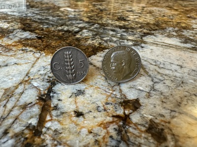 Cufflinks For Men Rare Italy Coin Cuff Links Authentic 5 Centesimi Marcos 1920-1934 Villa Italy Italia Rome Italian Coin Naples Venice Rome
