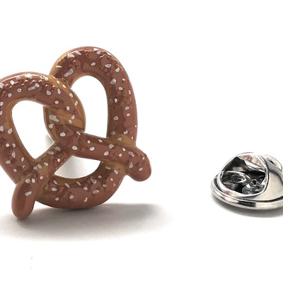 Pretzel lapel pin highly detailed enamel pin fun food gift