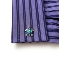 Sea Turtle Cufflinks Tropical Turtle 3D Ocean Silver - Thumbnail 6