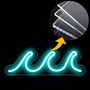 1pc The Wave Vibrant LED Neon Light Sign - Acrylic Backed, USB Powered with Dimmable Switch -2