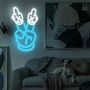 1pc Quad Peace Sign LED Neon Sign Night Light - Novelty Lighting for Home Bedroom Dorm Party-3