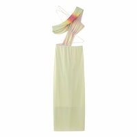 Asymmetric Print Long Cutout Sleeveless Dress - Thumbnail 1