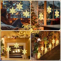 Christmas Snowflakes Window Lights, 3 Pack 36 LEDs Christmas Window Decoration  - Thumbnail 1