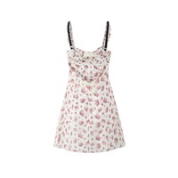 Romantic ruffled floral suspender dress - Thumbnail 1