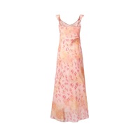 Long suspender dress French style sweet floral slim dress - Thumbnail 1