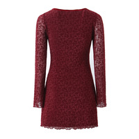 Floral flocking print butterfly tie shoulder short sleeve dress - Thumbnail 3