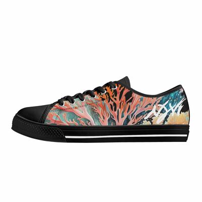 Mens coral black sneakers