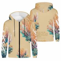Adult Unisex Coral Biege Hoodie.  - Thumbnail 3