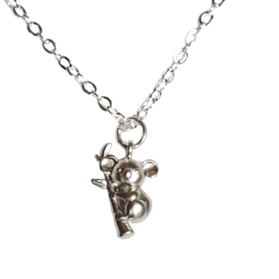Adjustable dainty koala bear necklace