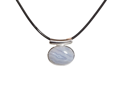 Blue Lace Agate Pendant Necklace
