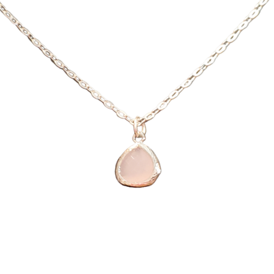 Dusty pink teardrop necklace