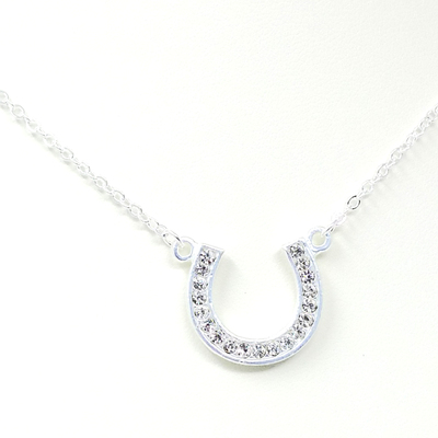 Lucky horseshoe rhinestone necklace