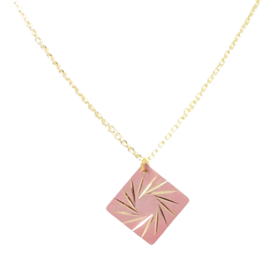Pink spiral star pendant necklace