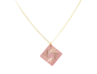 Pink Spiral Star Pendant Necklace