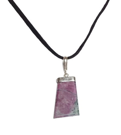 Ruby in Zoisite Suede Cord Necklace