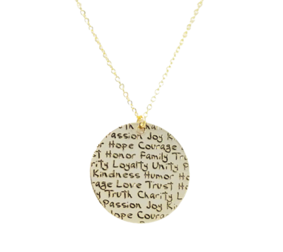Stamped  My Values Pendant Necklace