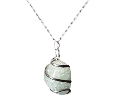 Wire Wrapped Green Aventurine Nugget Necklace