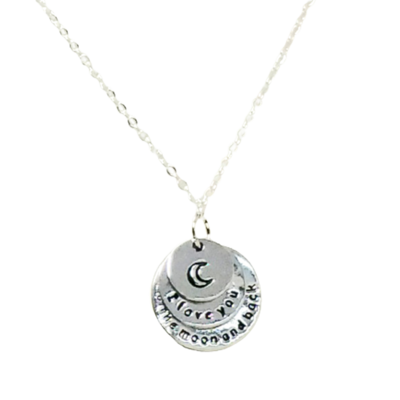 I love you to the moon and back stamped necklace - Thumbnail 1
