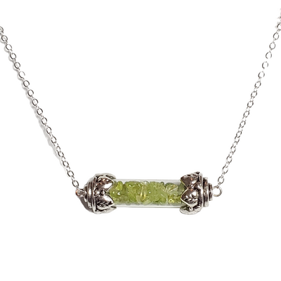 Peridot chip necklace