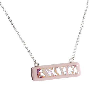 Dichroic smolder on lavender fused glass bar