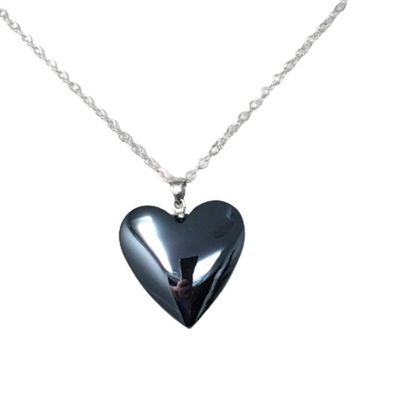 Gunmetal hemalyke heart pendant necklace