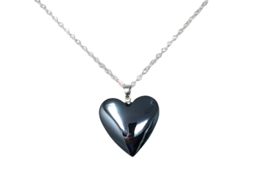 Gunmetal Hemalyke Heart Pendant Necklace