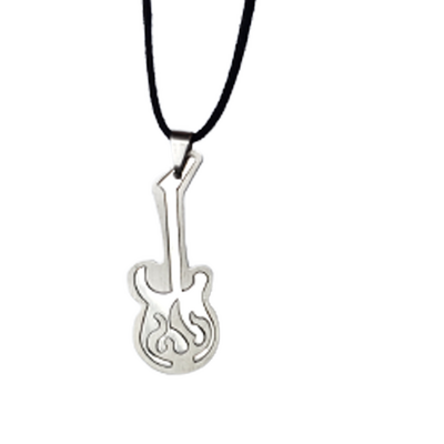 Stainless steel guitar pendant necklace