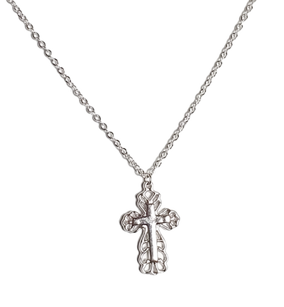 Filigree Cross with Adjustable Chain Perfect for Layering