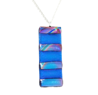 Rainbow Dichroic Fused Glass Necklace